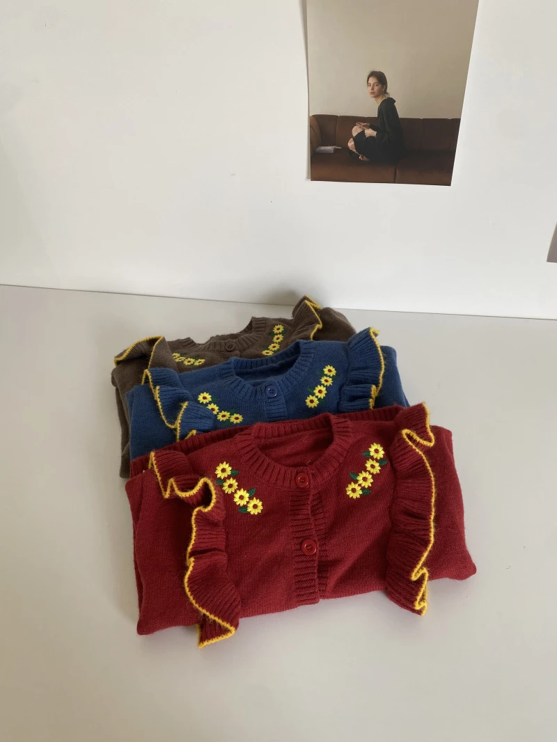 清儿童花朵开衫毛衣no.退no.换