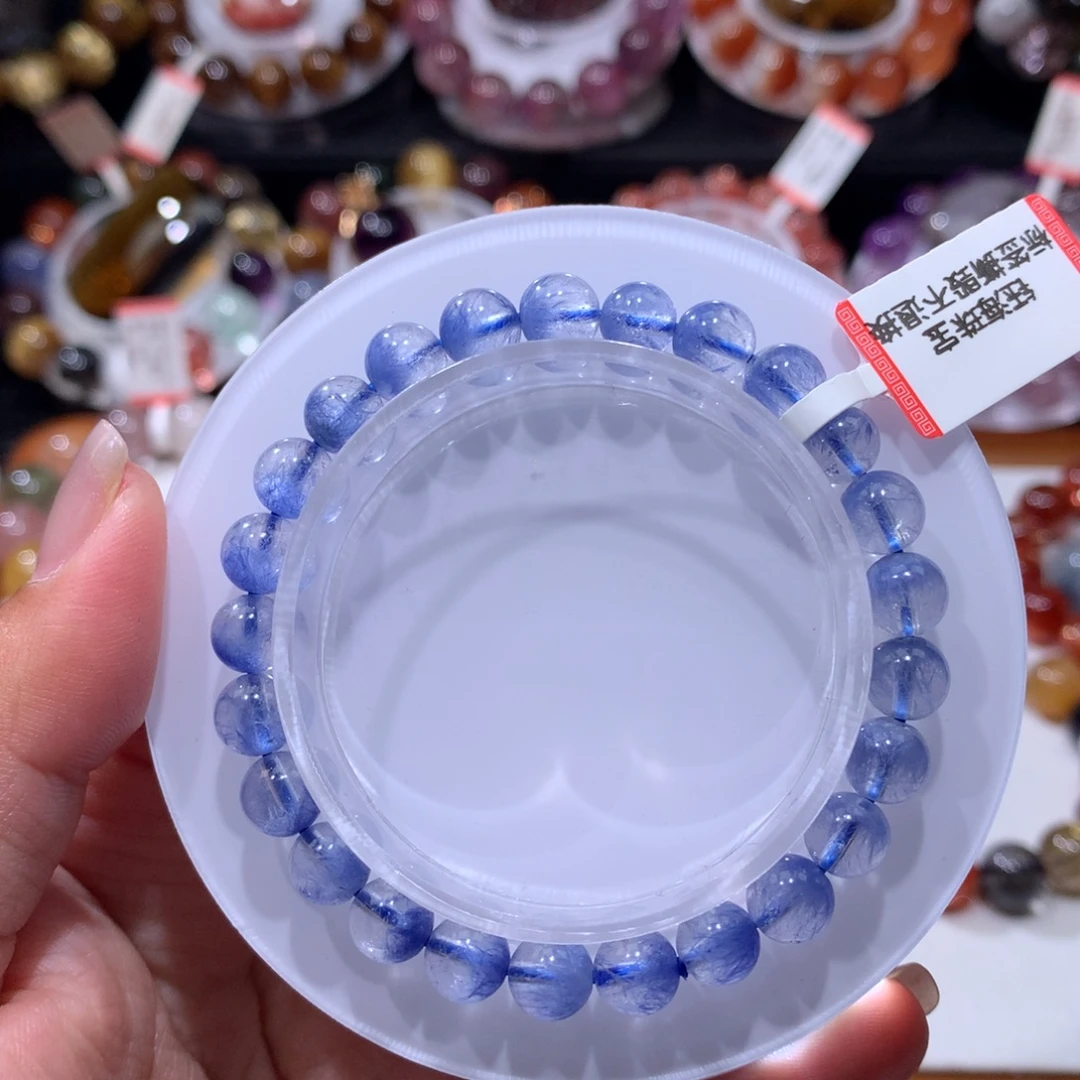 手链未镶嵌水晶蓝发晶手链7.5左右