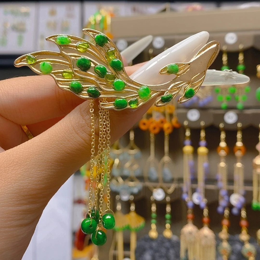 翡翠合金耳饰翡翠