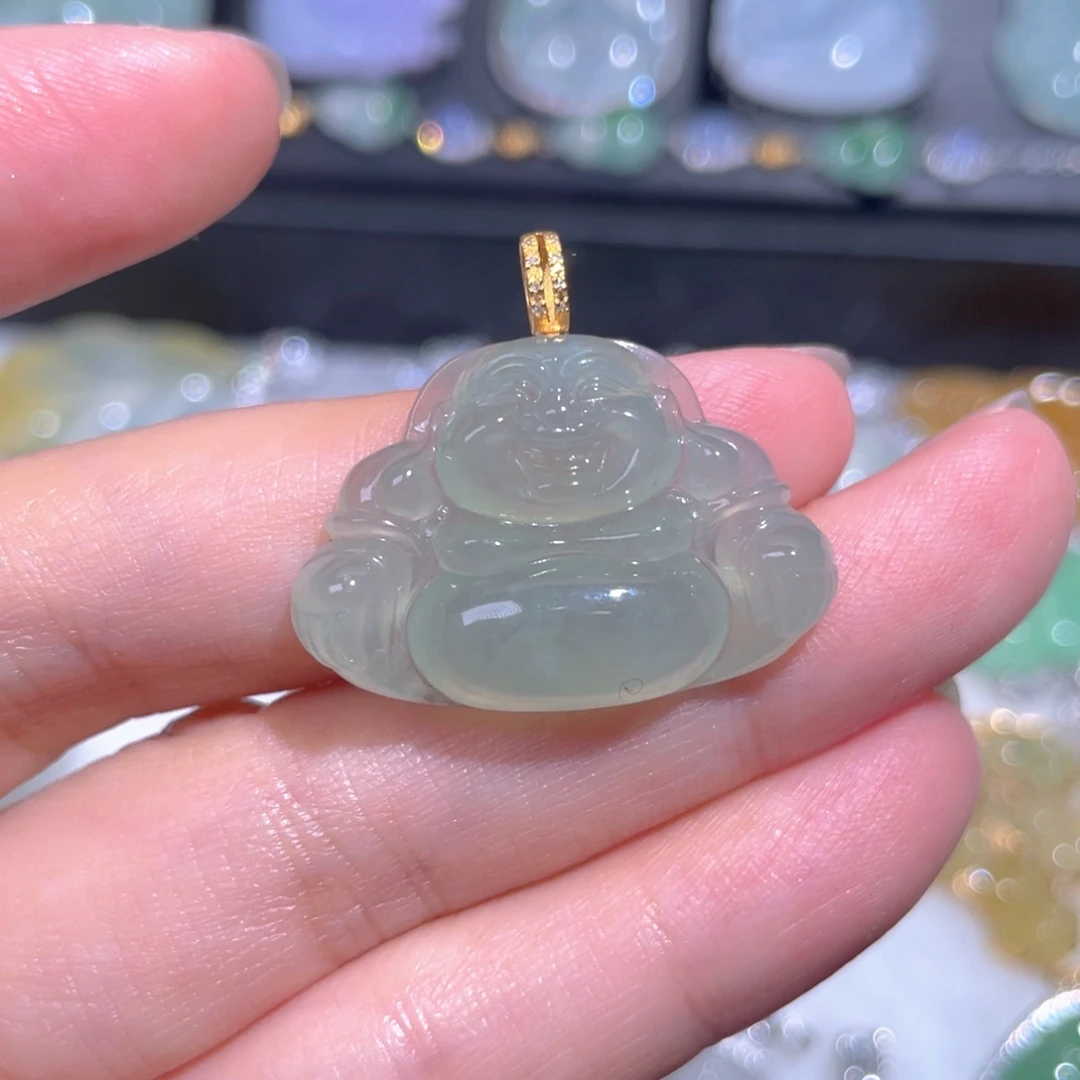 颈饰18K金镶嵌翡翠翡翠