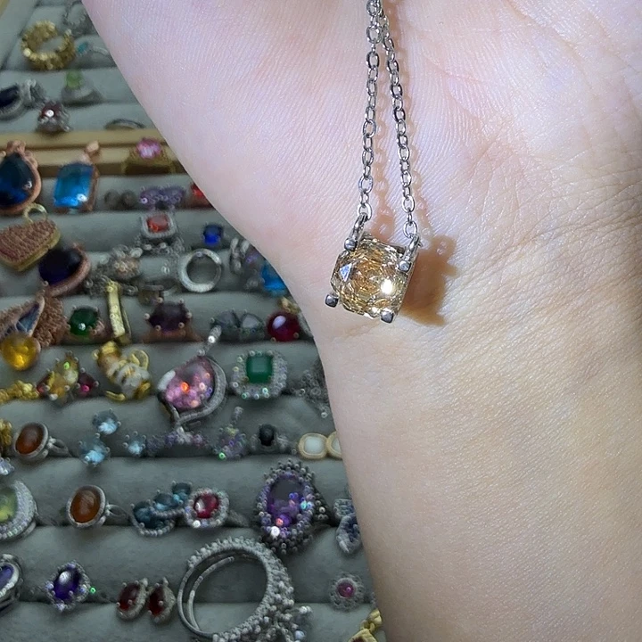 戒指银S925镶嵌水晶