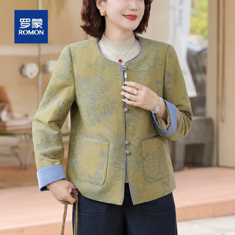 罗蒙50岁60新中式妈妈秋装外套中老年人女春秋款国风上衣服奶奶装