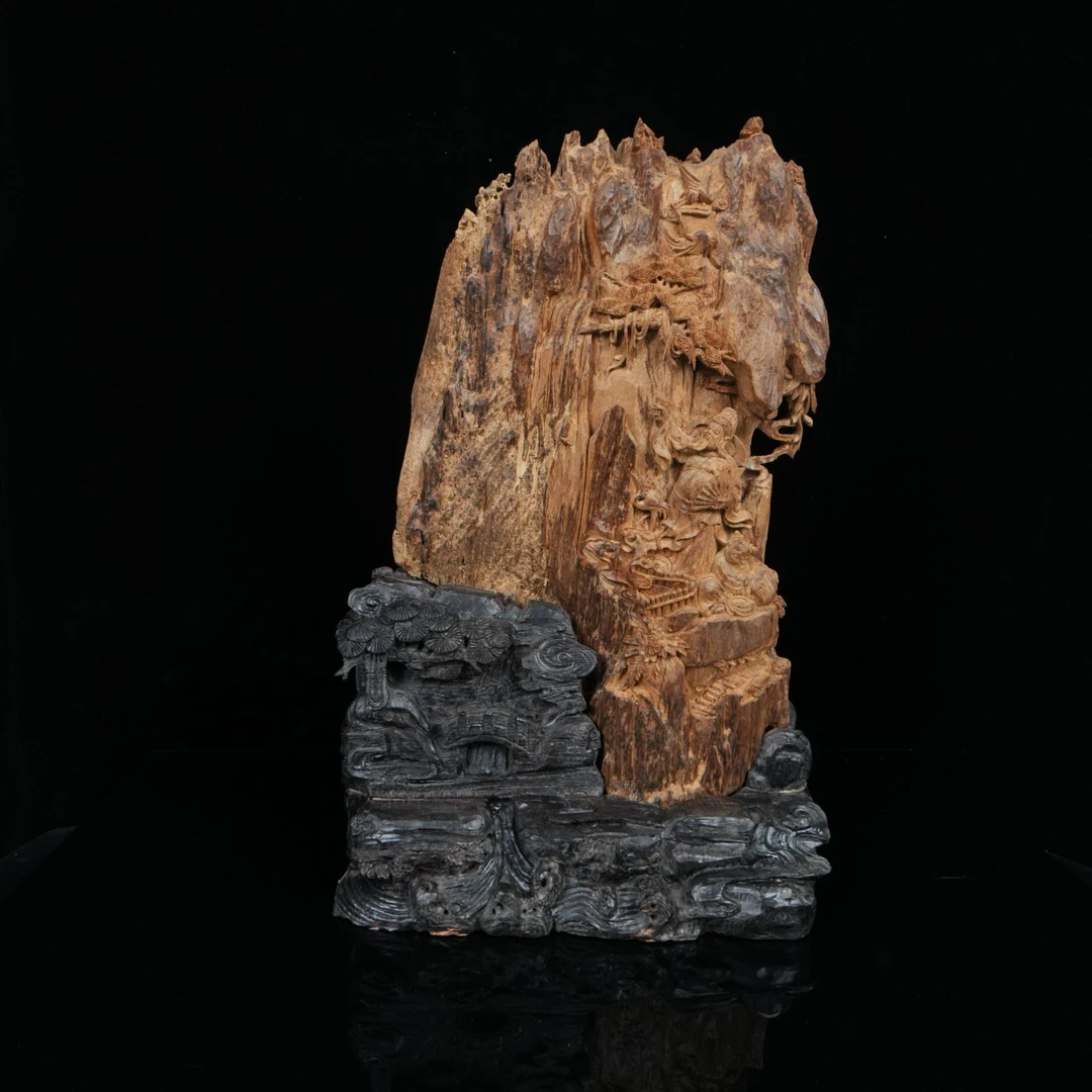 5197 越南都蓬虫漏老料李白醉酒 26x11.5x41.5cm 含3194.2g