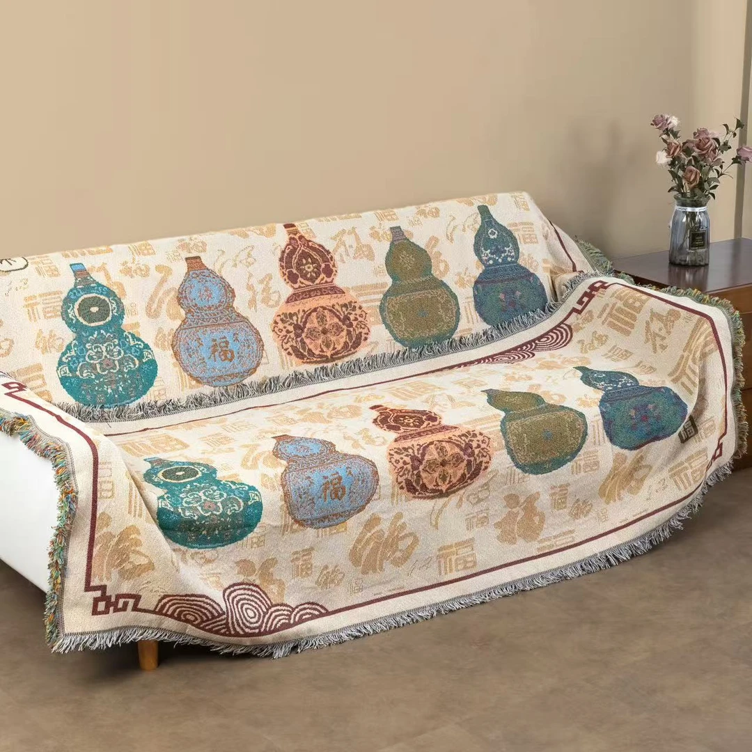 [福禄双全]90*330左右加密防滑万能加厚新品多人座沙发巾四季通用