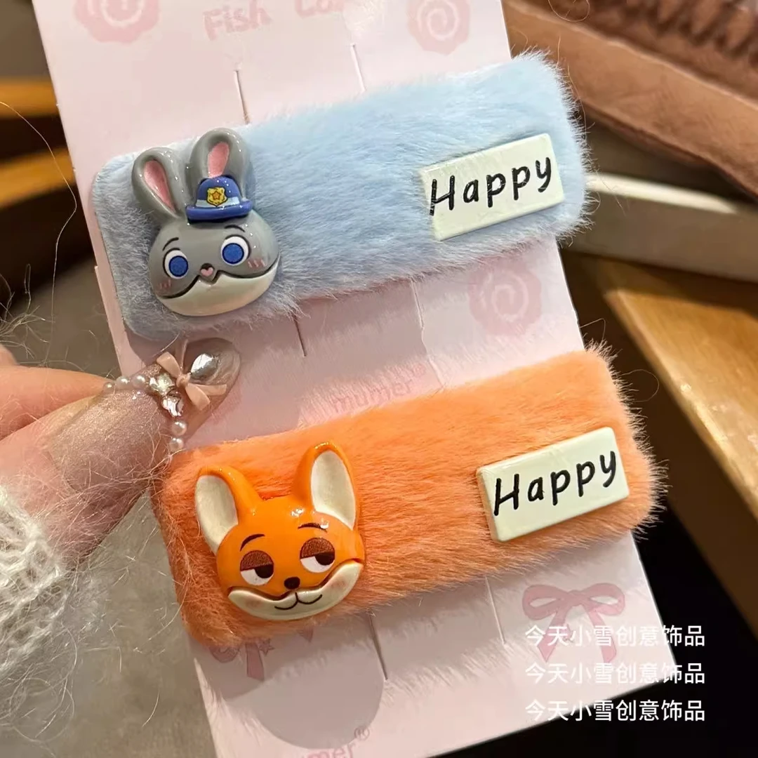 疯狂动物城尼克朱迪少女学生可爱少女心碎发刘海bb夹发卡卡通发夹