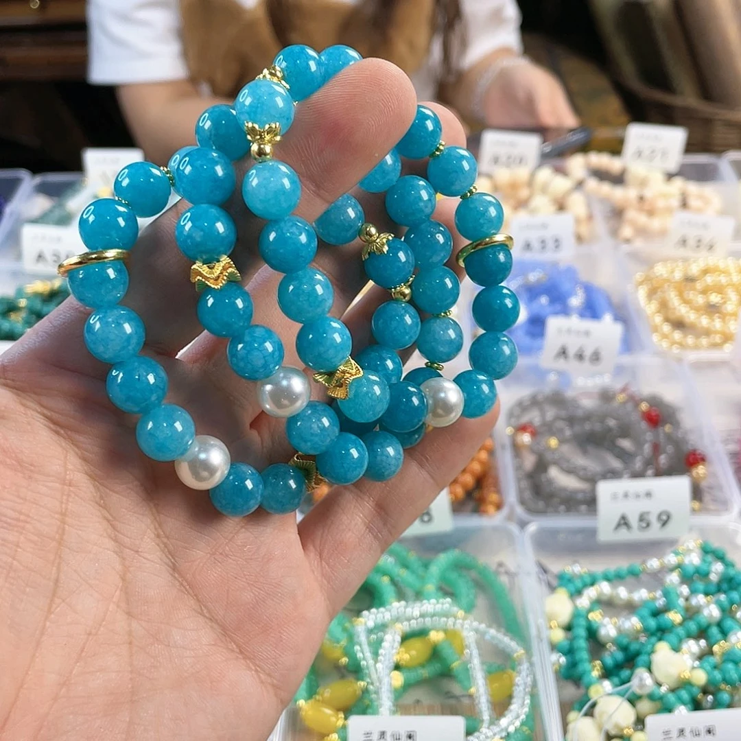 檀香木手串银S925镀金镶嵌