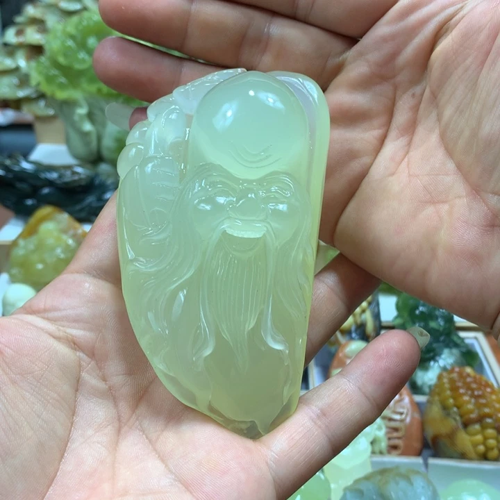 用***3蛇纹石玉未镶嵌手把件