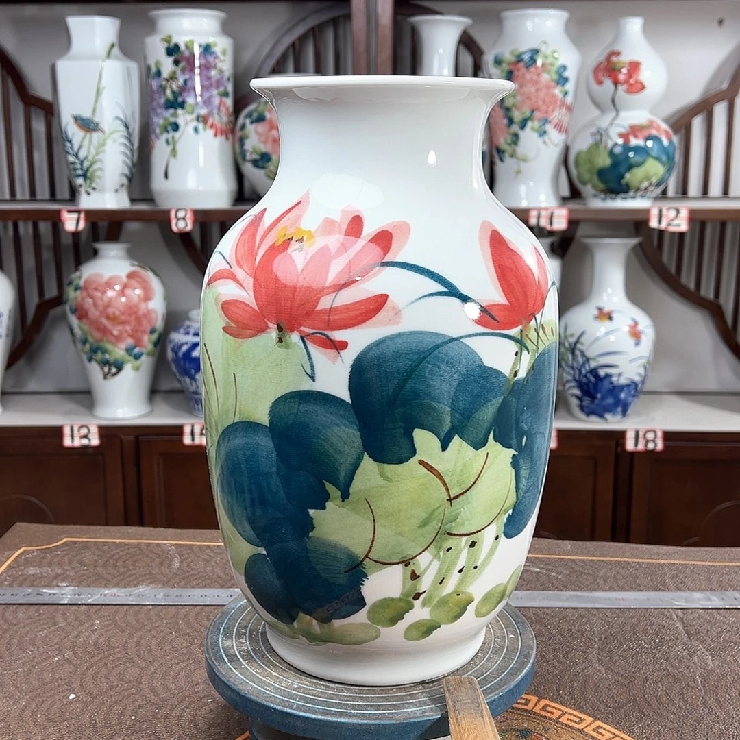摆件景德镇陶瓷大冬红花