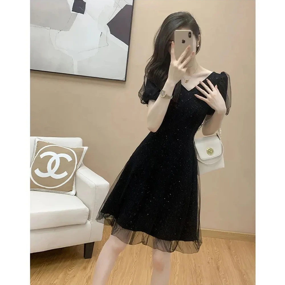 【文文专属】轻奢时尚洋气小众夏季连衣裙遮肚子显瘦裙子女D1073