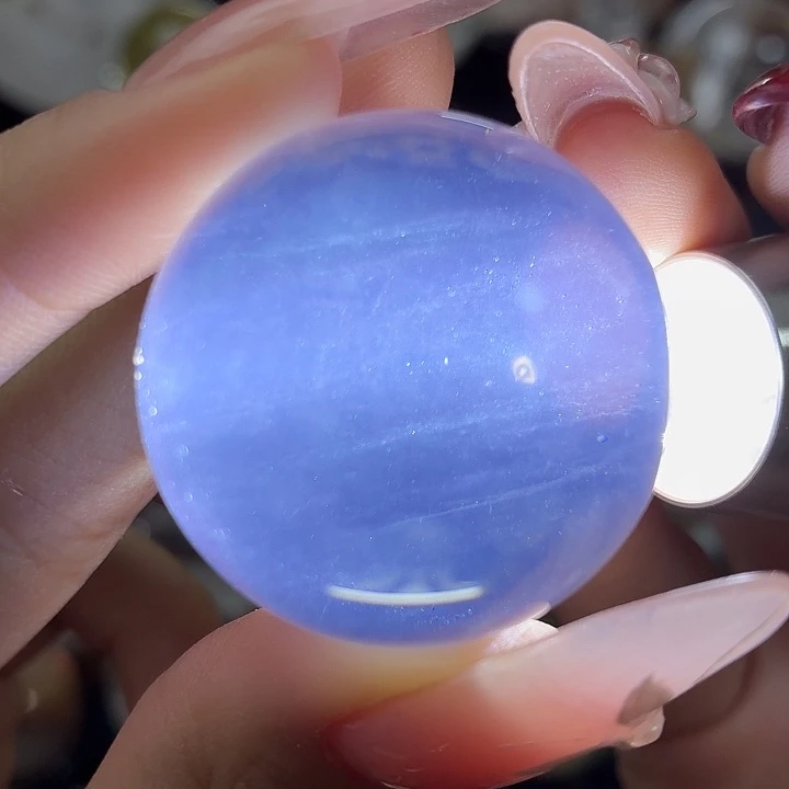 未镶嵌芙蓉石珠宝半成品冰透粉33.7mm