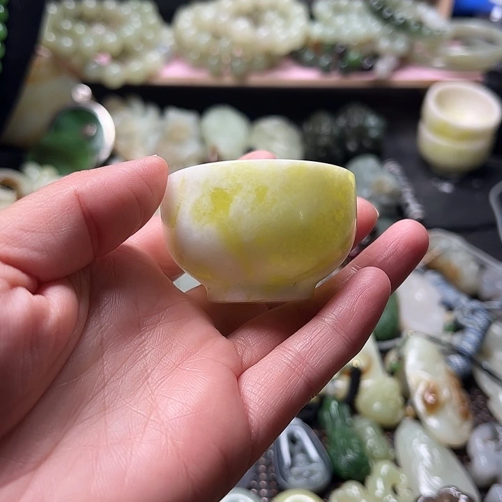 蓝田玉（蛇纹石化大理石玉）合金手链