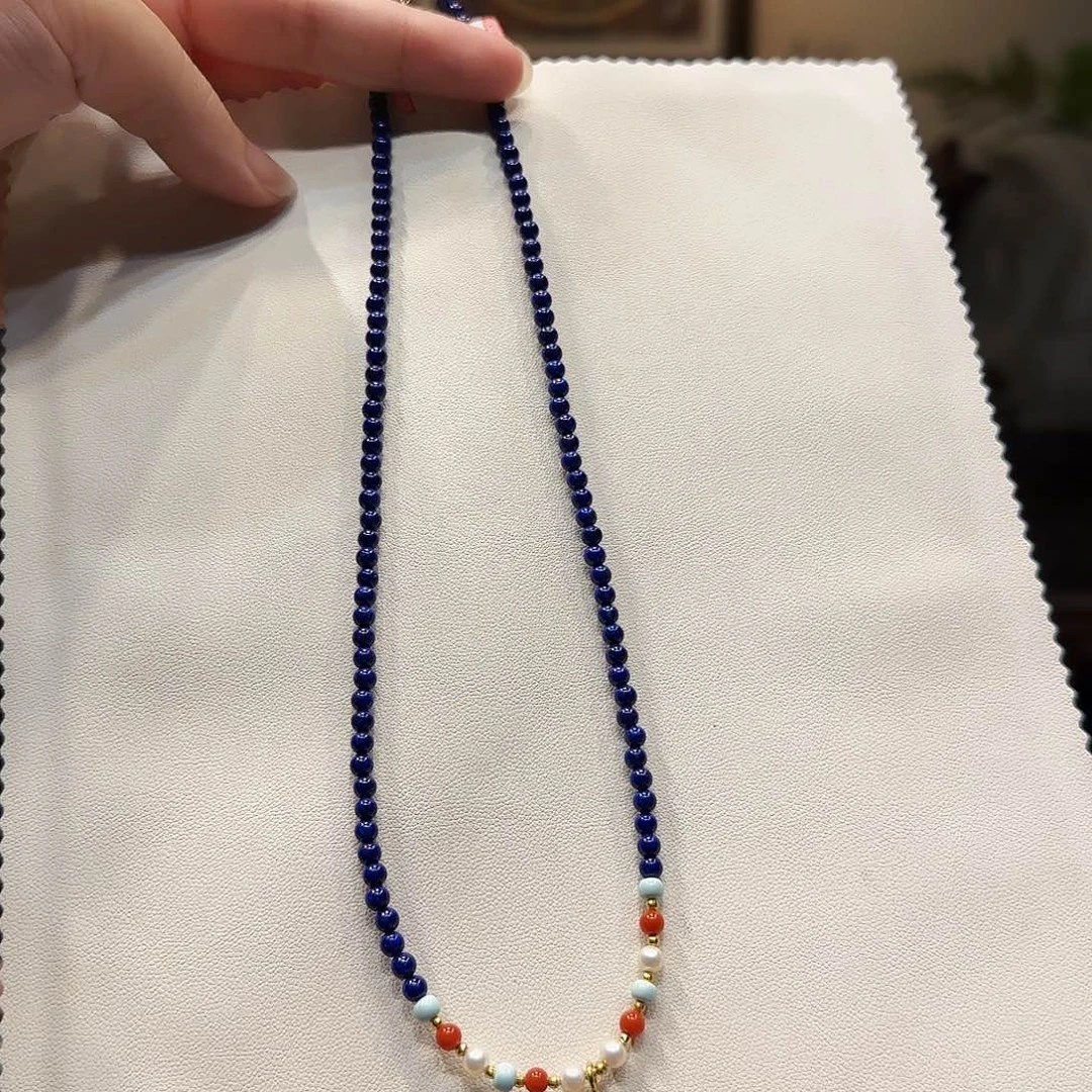 青金石未镶嵌项链3mm