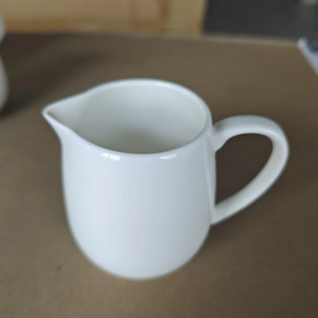 A918①】260ml企鹅小奶杯1只纯白唐山骨瓷家用餐具混级