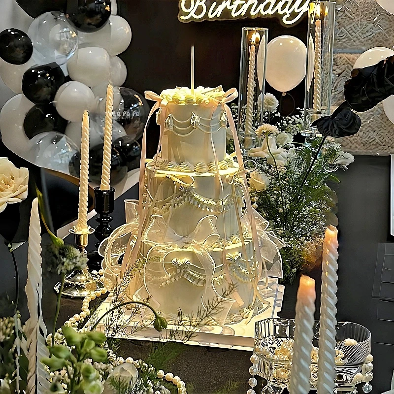 七夕双层鲜花蛋糕生日蛋糕同城配送创意定制高奢氛围感网红女神友