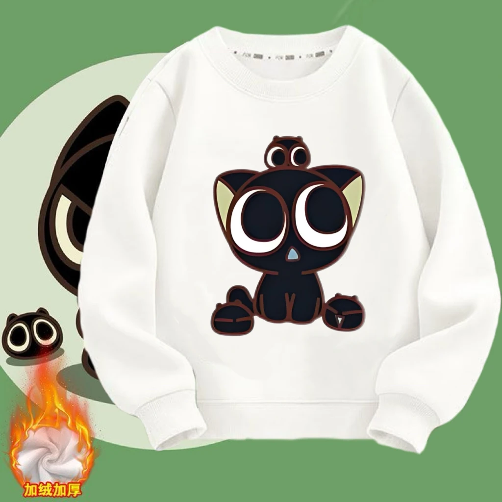 爆款罗小黑加绒儿童卫衣秋冬2026新款男女童可爱圆领上衣休闲
