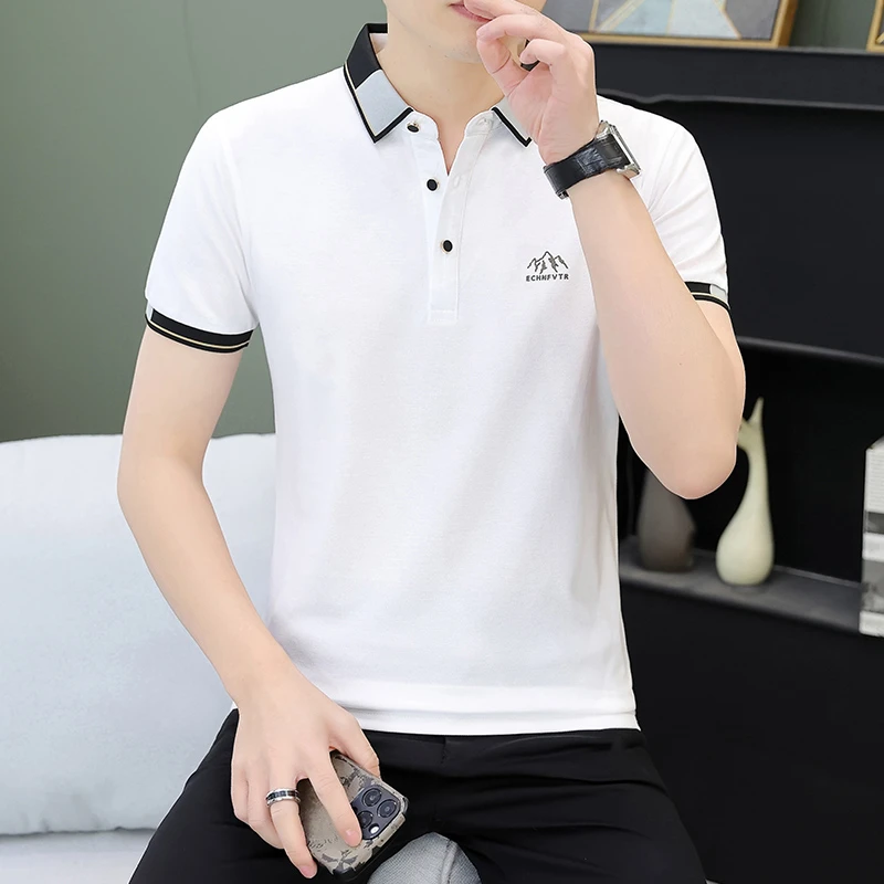 夏季高档男士短袖polo衫潮流韩版翻领t恤男休闲百搭薄款半袖上衣