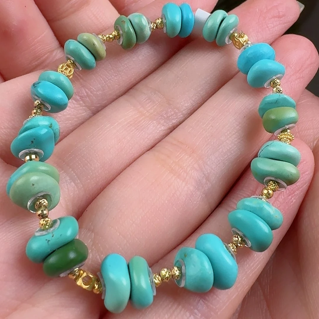 绿松石珠宝奇石18K金镶嵌