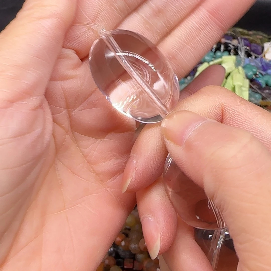 阿****玛瑙/玉髓合金珠宝半成品白水晶拍两74发一颗