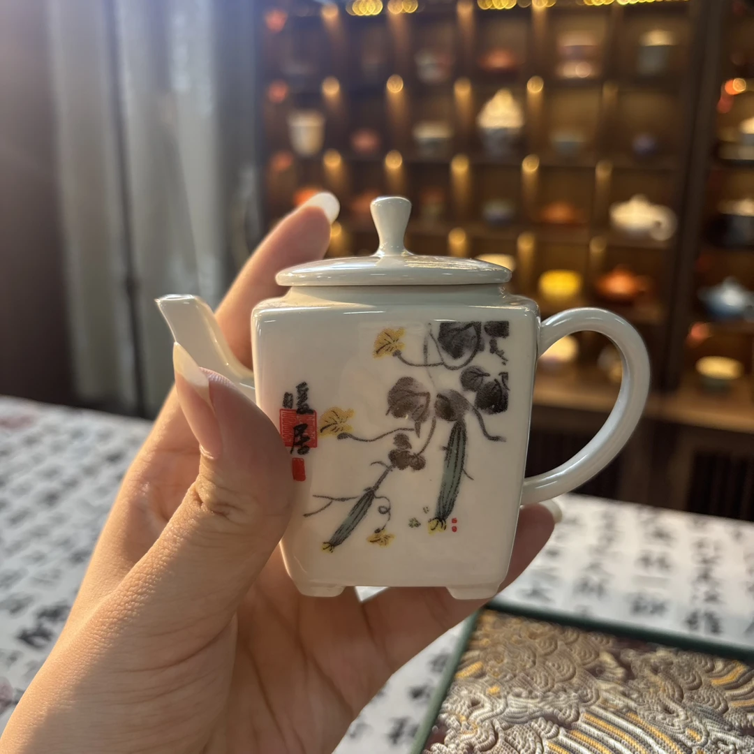 G3439青瓷四方茶壶150cc暖居实用之选