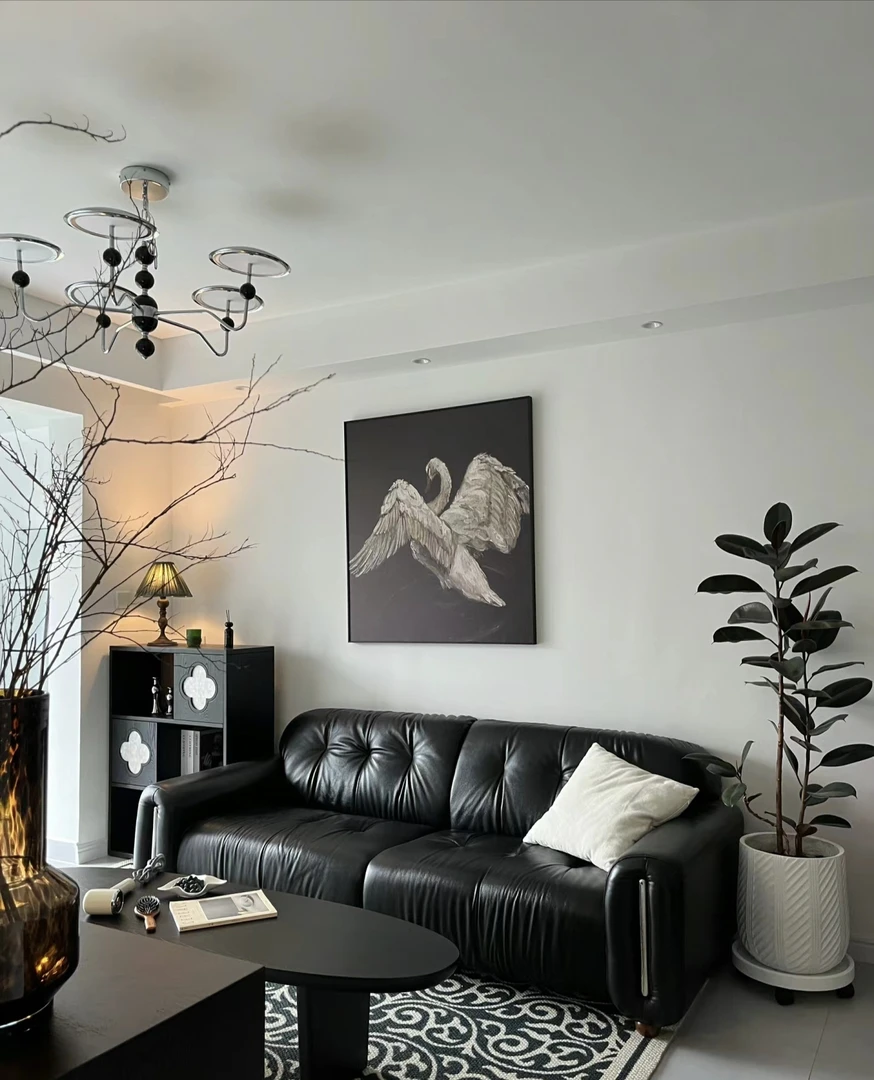 黑白灰高级装饰画客厅挂画奶油壁画家居软装背景墙设计油画玄关