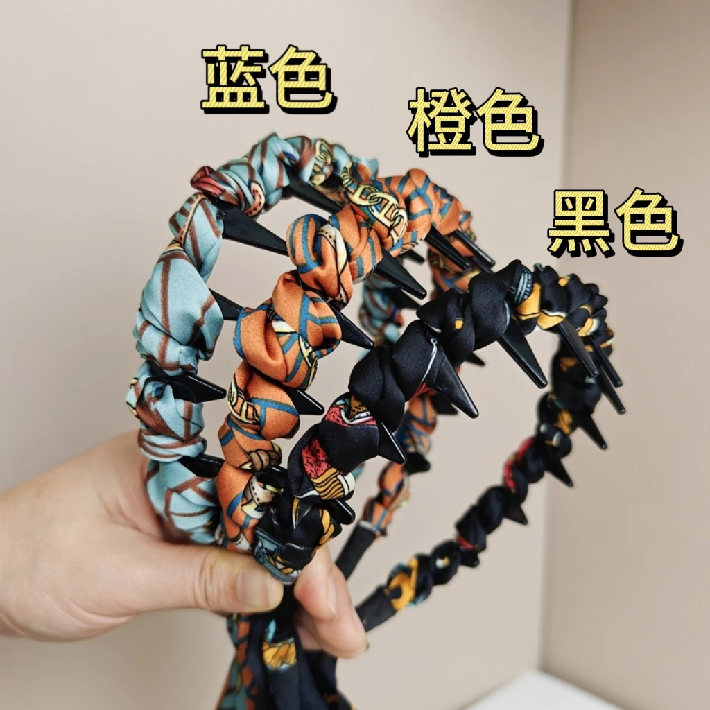 新款宫阙繁花飘带齿梳波浪高颅顶发箍头箍正反两带复古宫廷发箍