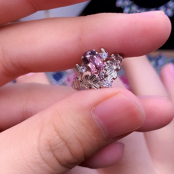 银S925镶嵌戒指碧玺