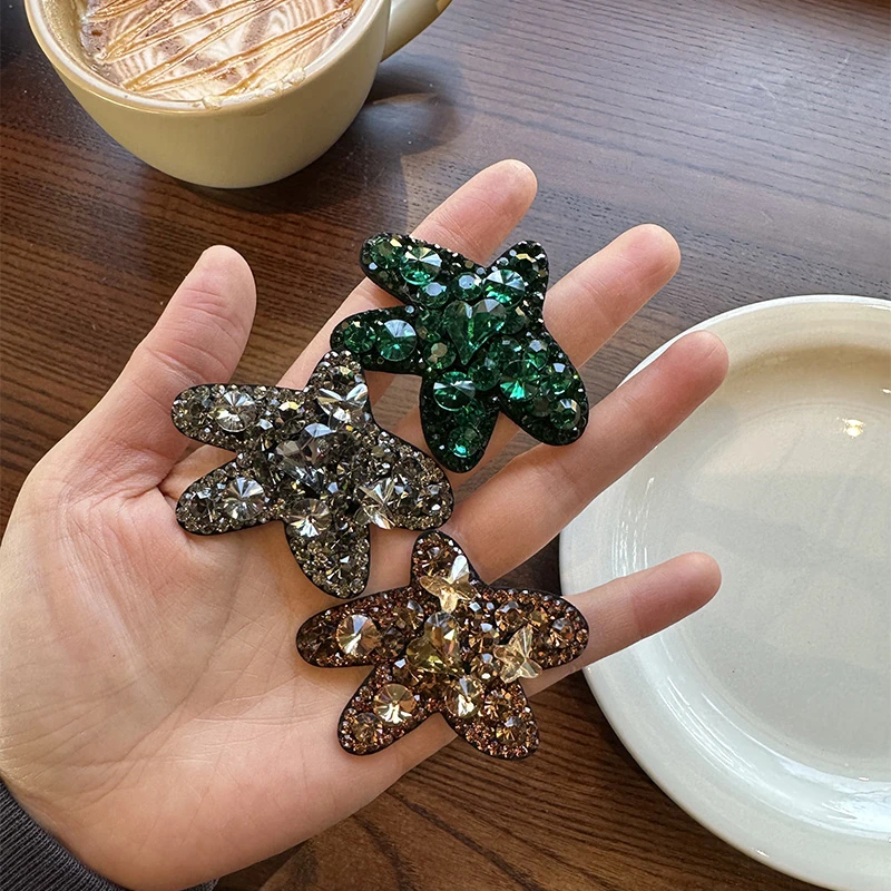 可爱发饰网红瑞丽风边夹夹子韩版ins重工抓夹极简风发夹气质钻钻