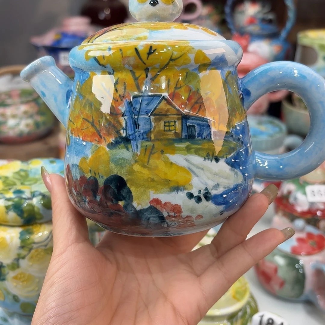 瓷片景德镇手绘高温釉下彩陶瓷茶具