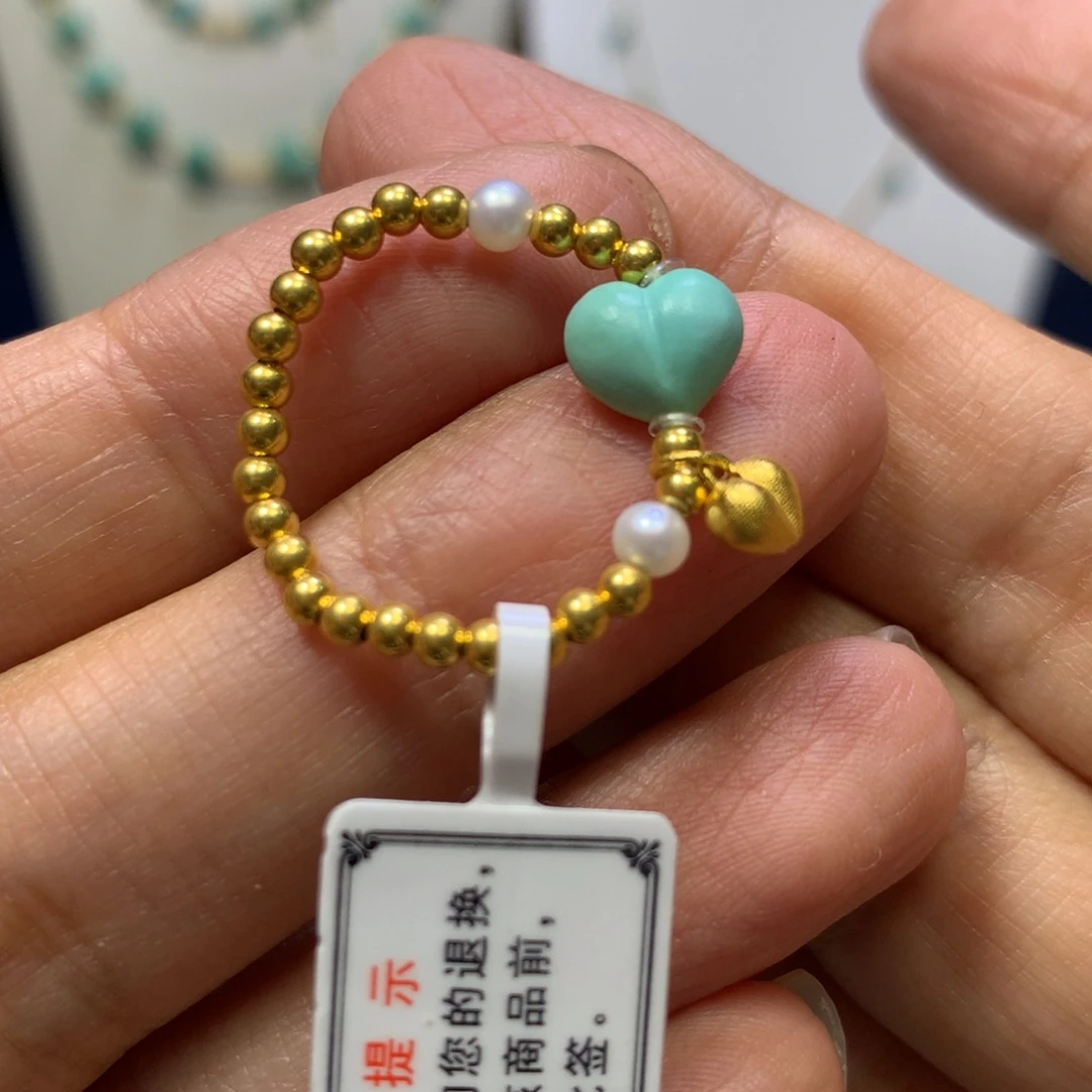 18K金镶嵌绿松石戒指