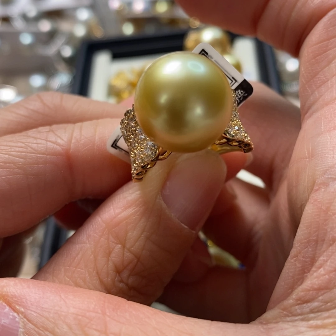 海水珍珠戒圈银S925镶嵌