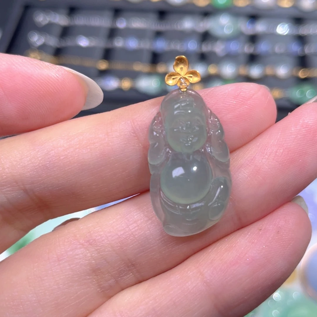 颈饰18K金镶嵌翡翠翡翠