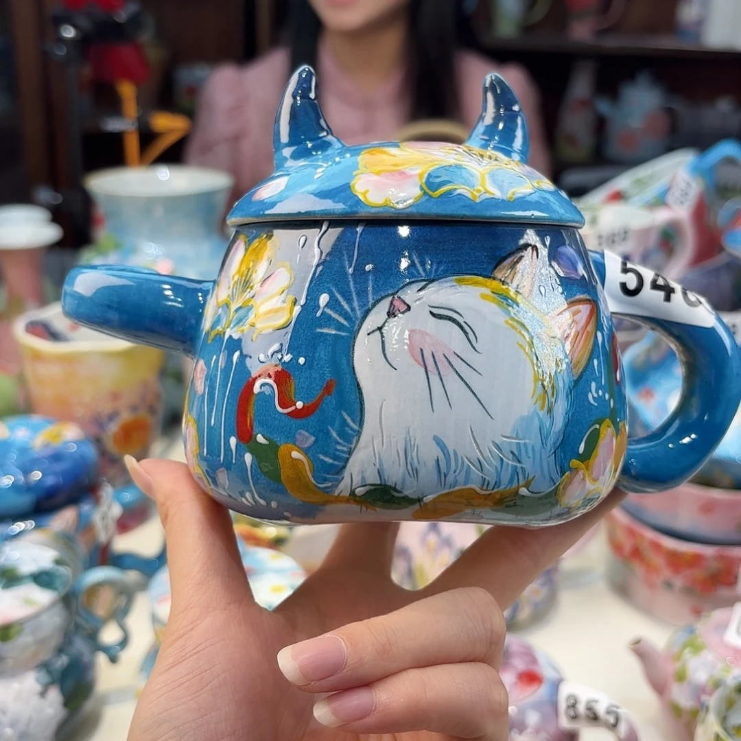 瓷片景德镇手绘高温釉下彩陶瓷茶具