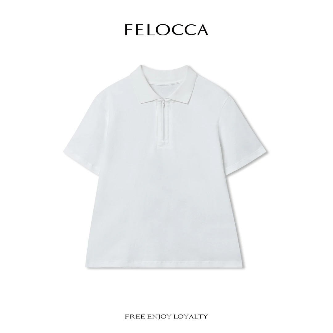 【FELOCCA】春款休闲翻领T恤短袖polo衫百搭V领上衣NYN-4383