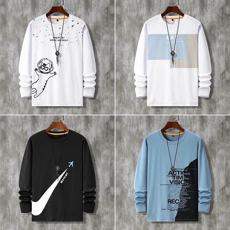 男士长袖t恤春秋季打底衫内搭秋衣服上衣潮牌大学生潮牌品质男装