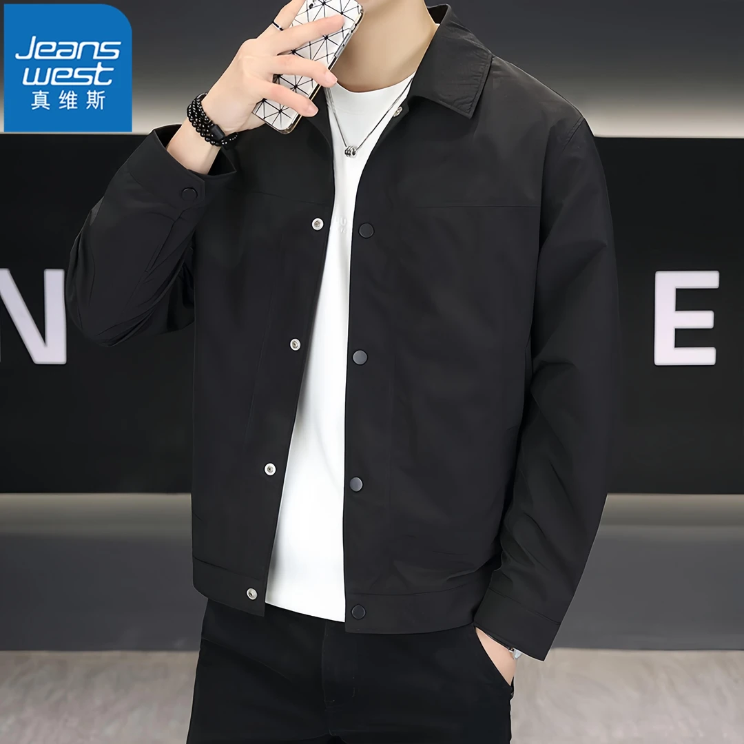 真维斯Jeanswest2025春秋季帅气休闲男士夹克高级感时尚潮流外套