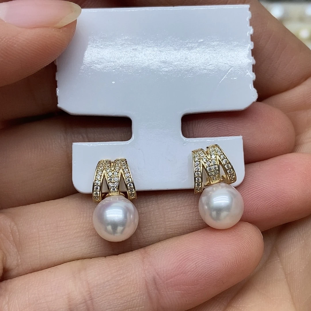 耳饰海水珍珠银S925镶嵌