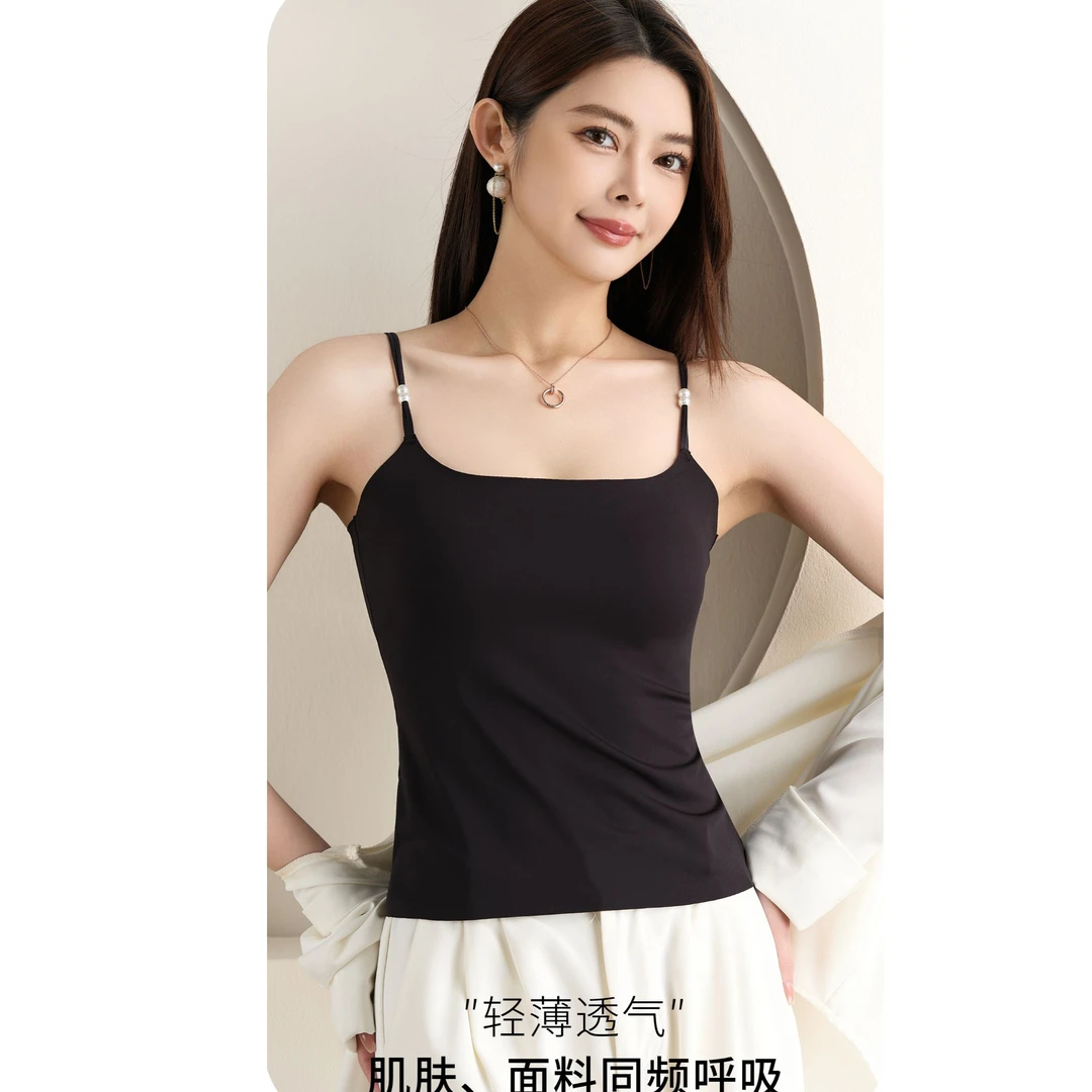 （可可专属）山茶油百搭时尚透气带胸垫珍珠美背5001