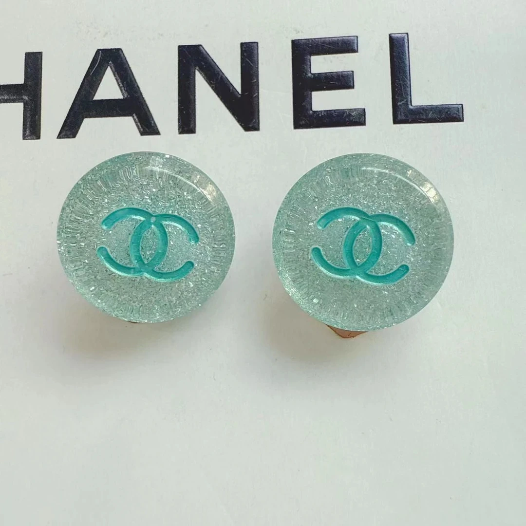 95新 Chanel/香奈儿 Chanel vintage香奈儿中古蓝色耳夹