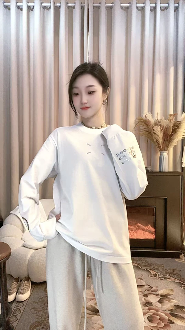 25新款数字长袖潮流时尚宽松休闲简约百搭圆领情侣长袖