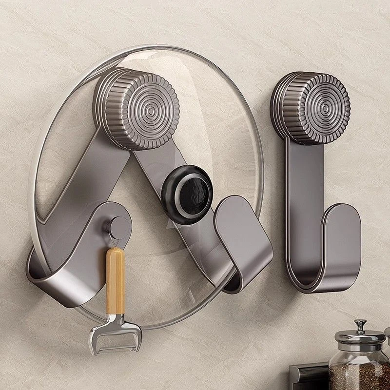 优勤吸盘锅盖架免打孔壁挂式置物架子厨房家用多功能砧菜板放置器