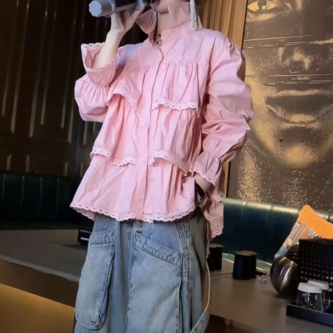 2025春季新款时尚显瘦气质女士网红洋气衬衫百搭款D7067