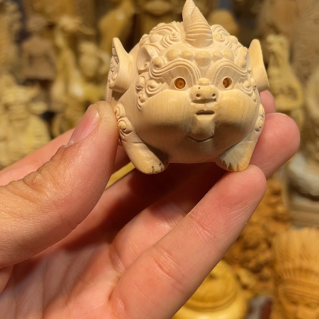 黄杨木瑕疵胖貔貅