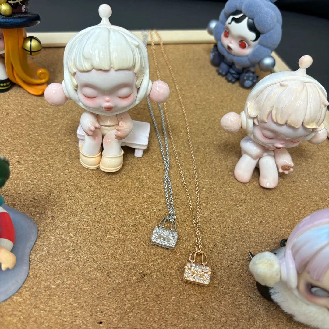 合金锆石项链 合成锆石包包项链 1153