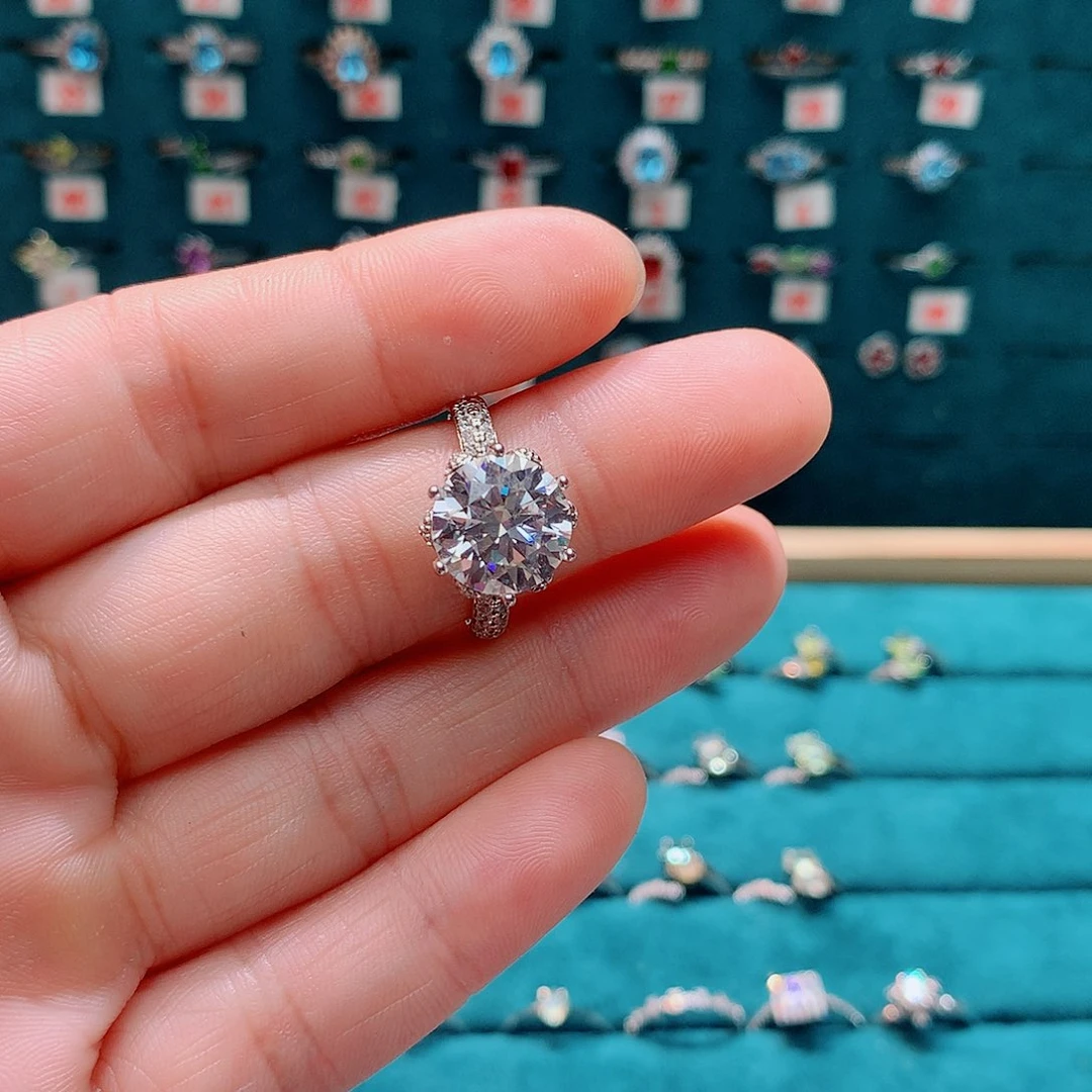 戒指透辉石银S925镶嵌