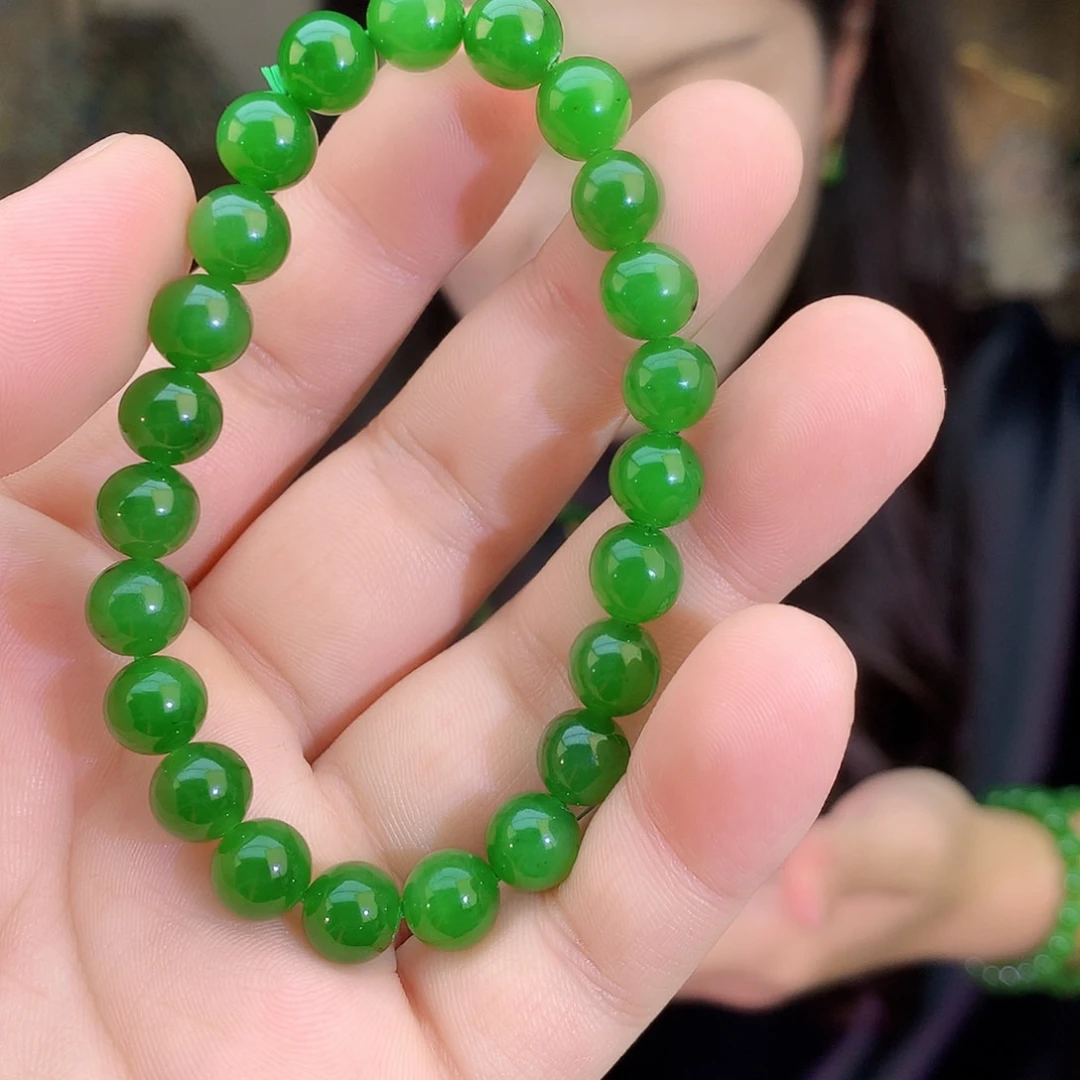 吊坠(不含链)未镶嵌和田玉（碧玉）手链