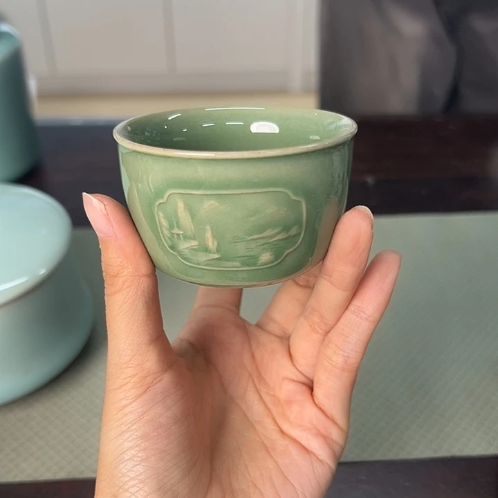 龙泉云间青瓷小米茶器