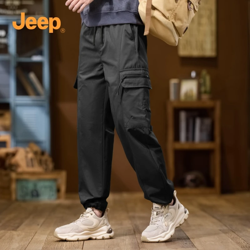 Jeep吉普休闲裤男款春夏潮流新款美式工装裤宽松直筒百搭透气裤子