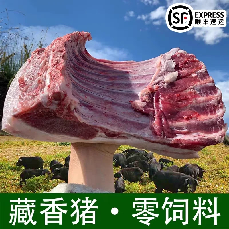 【5斤五花带排骨】散养藏香猪跑山猪不吃饲料，无激素生态猪肉5斤起