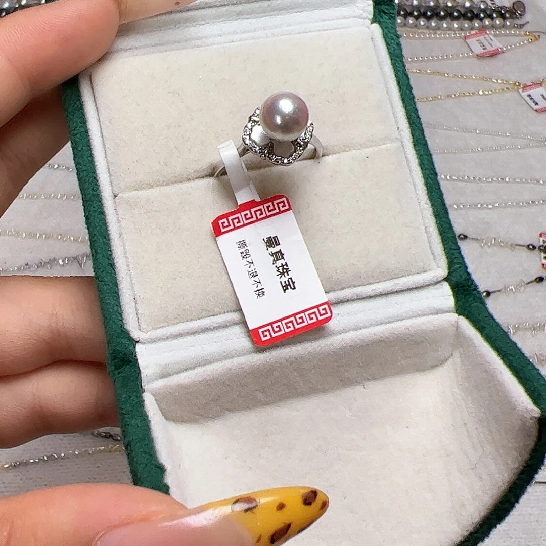 海水珍珠戒指银S925镶嵌