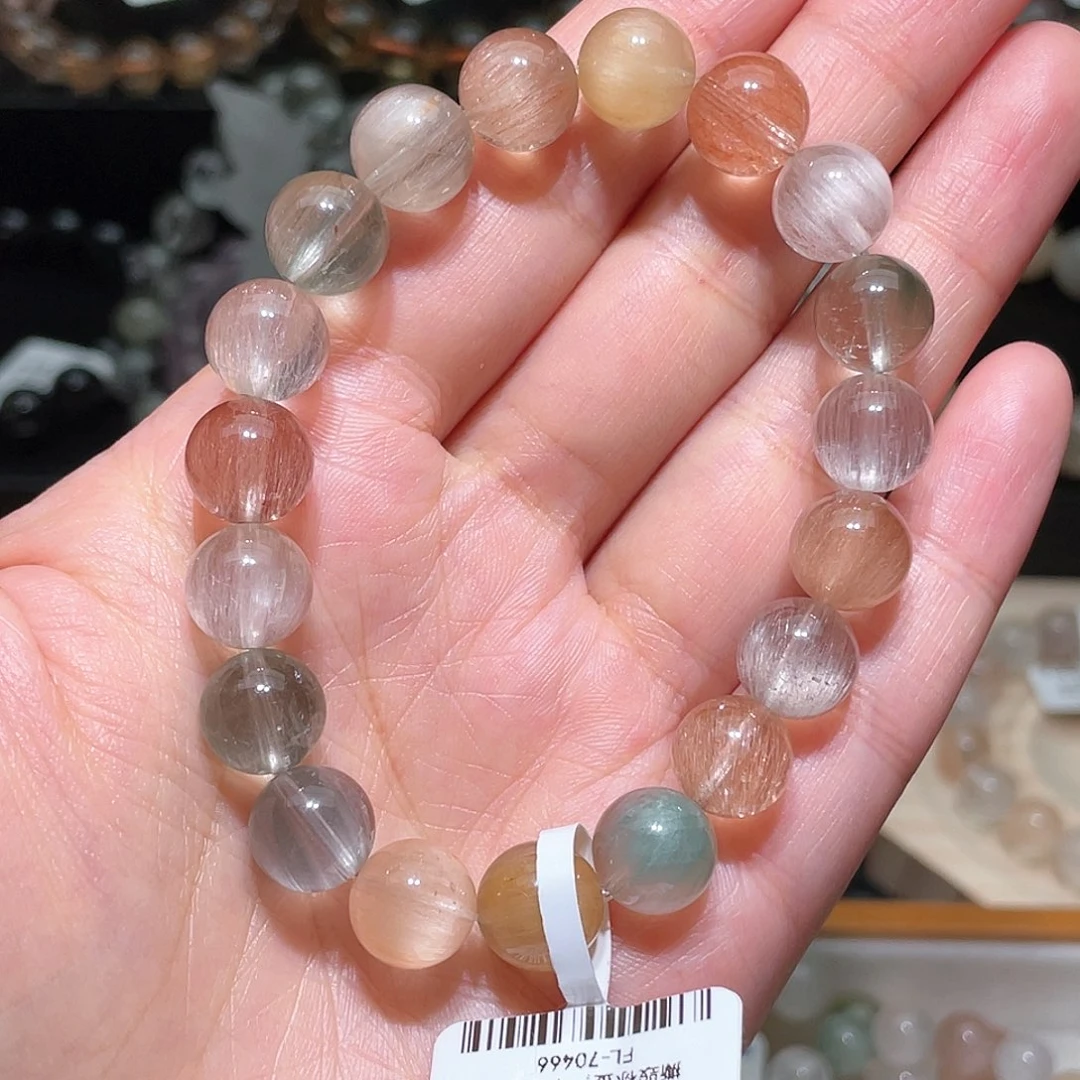 水晶手链未镶嵌兔毛手链，晶体通透